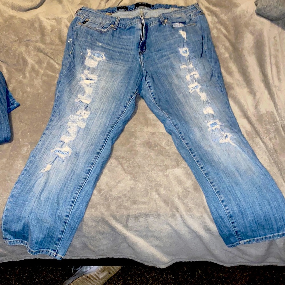 Ripped jeans with patches very good condition